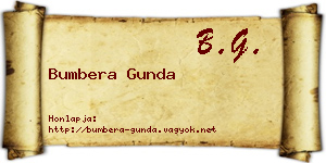 Bumbera Gunda névjegykártya